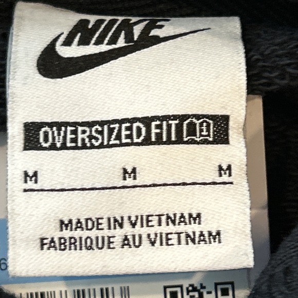 Nike Club FT Oversized Pullover Hoodie Mens Medium Black Sportswear HJ1816-010 - Picture 3 of 8